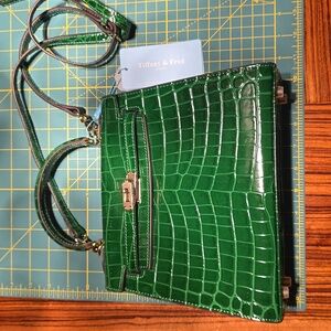 Tiffany & Fred Paris Alligator-Embossed Leather handbag NWT